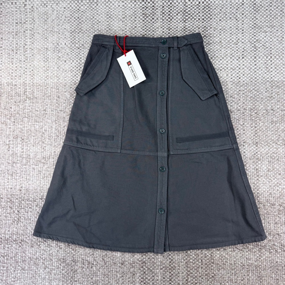 Zara SRPLS Girls Grey Utility Button Front Cargo Midi Skirt 13-14 Yrs 6578/405